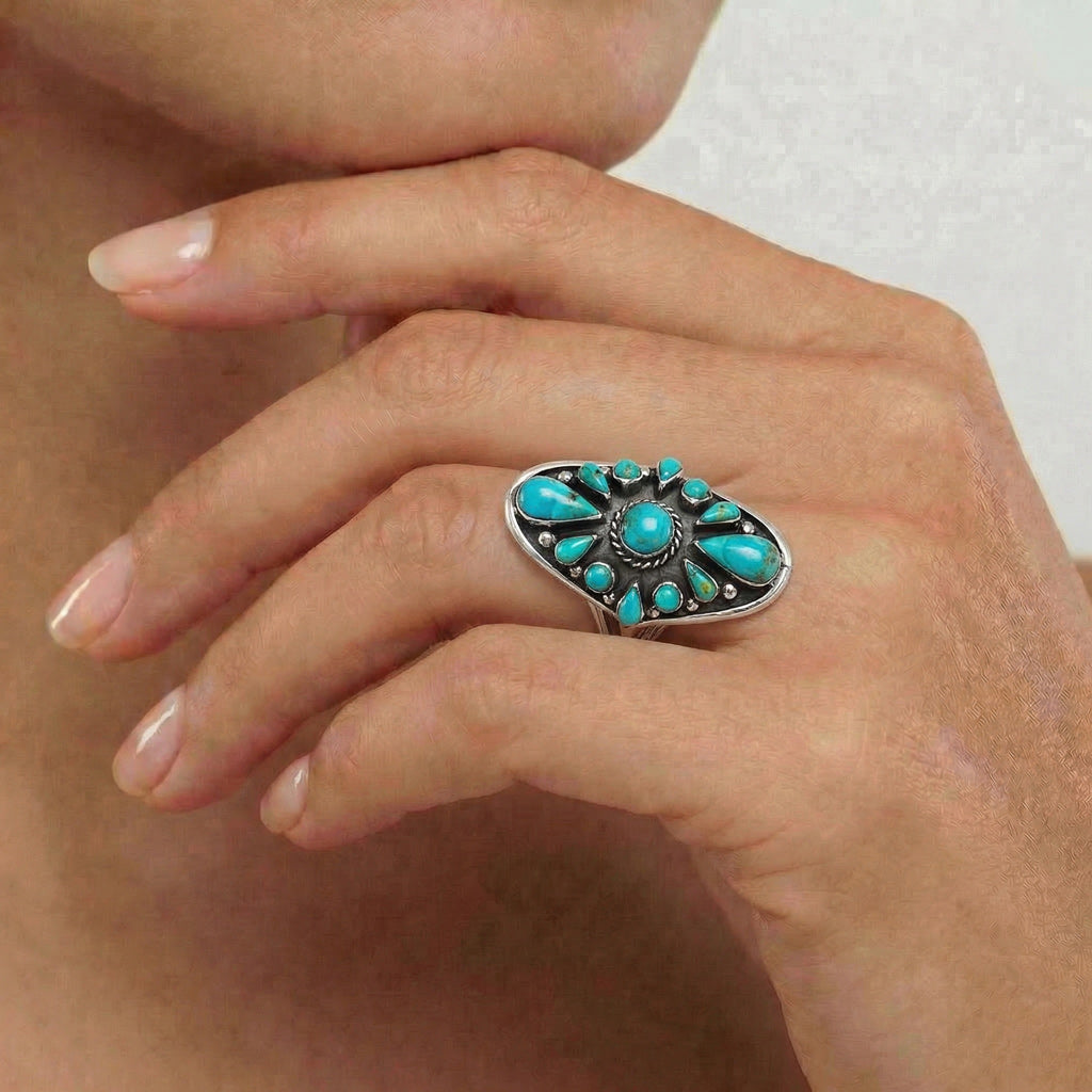 Turquoise Ring Sterling Silver R2034-C75
