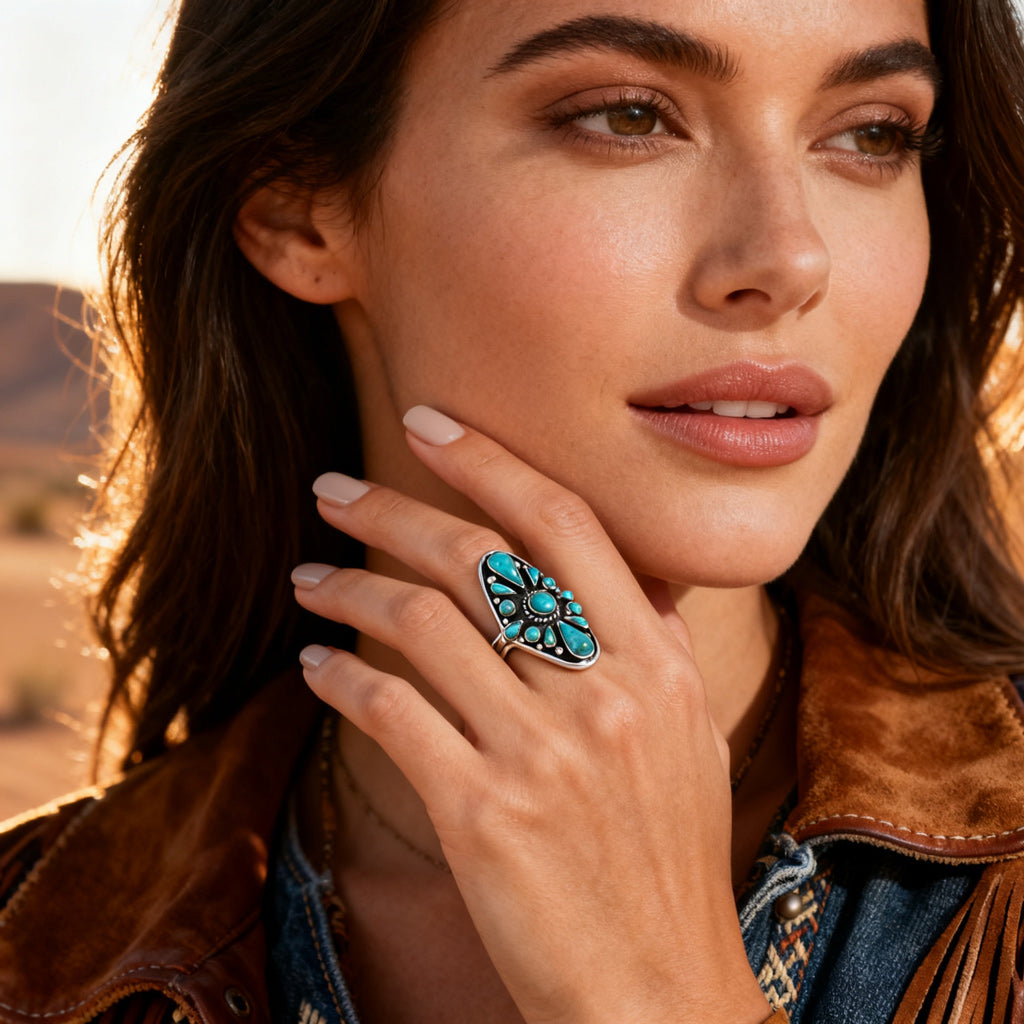 Turquoise Ring Sterling Silver R2034-C75