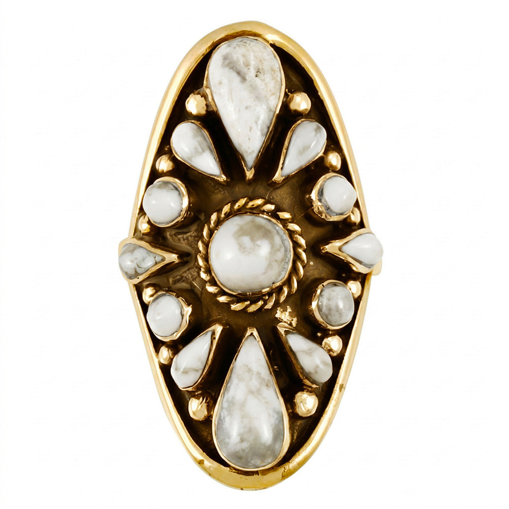 Howlite Ring GoldCopper R2034-GB-C103