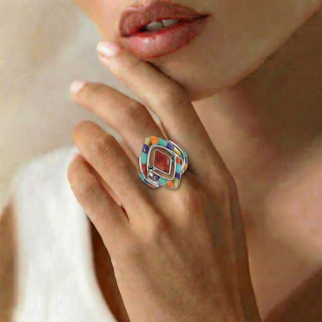 Multicolor Ring Sterling Silver R2040-C00