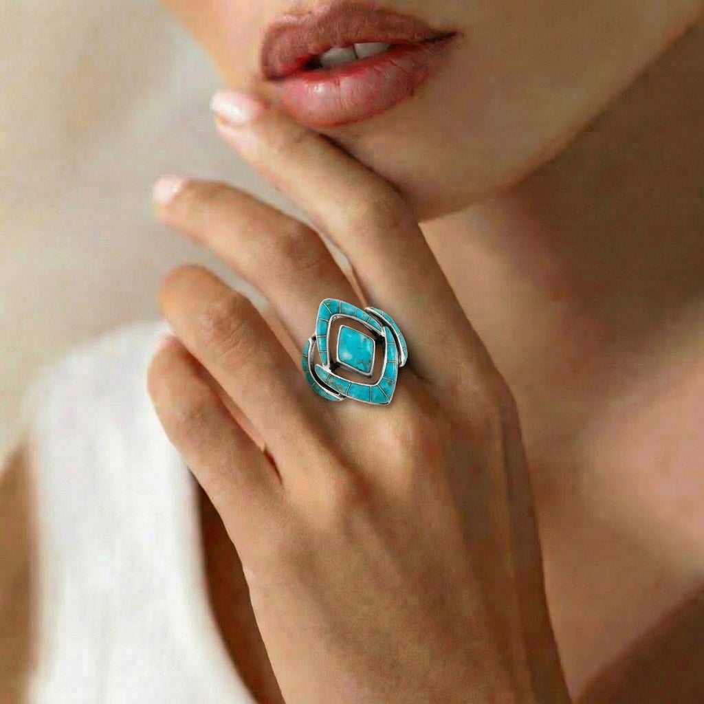 Turquoise Ring Sterling Silver R2040-C05