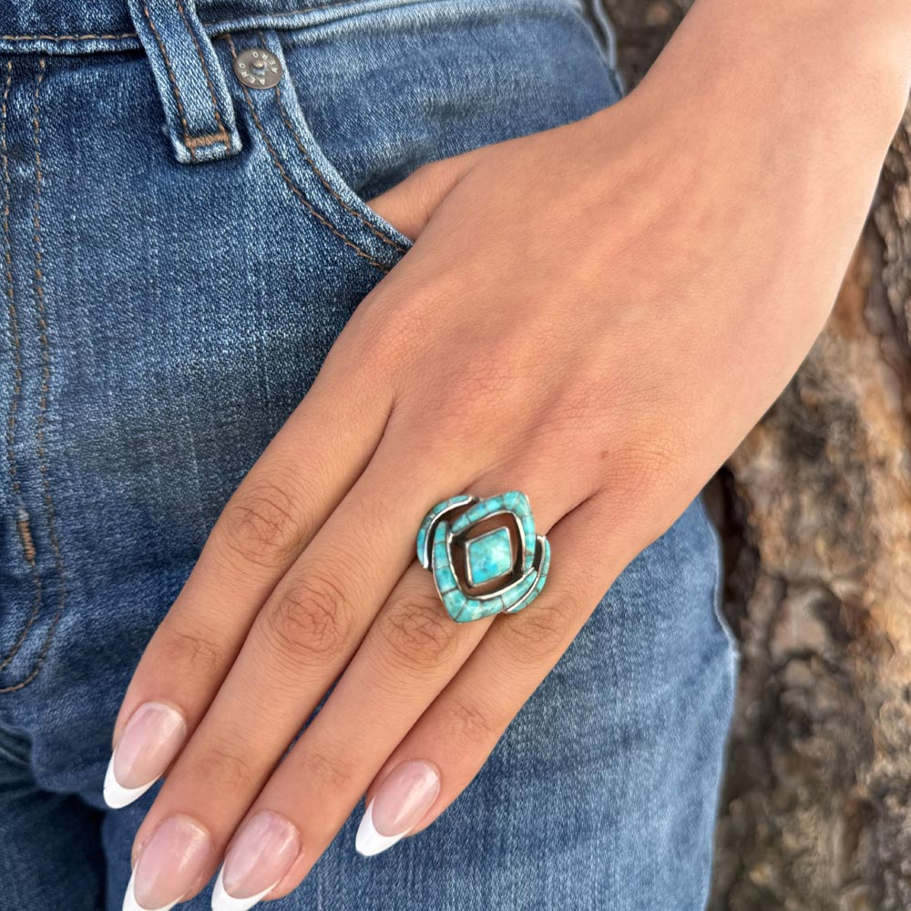 Turquoise Ring Sterling Silver R2040-C05