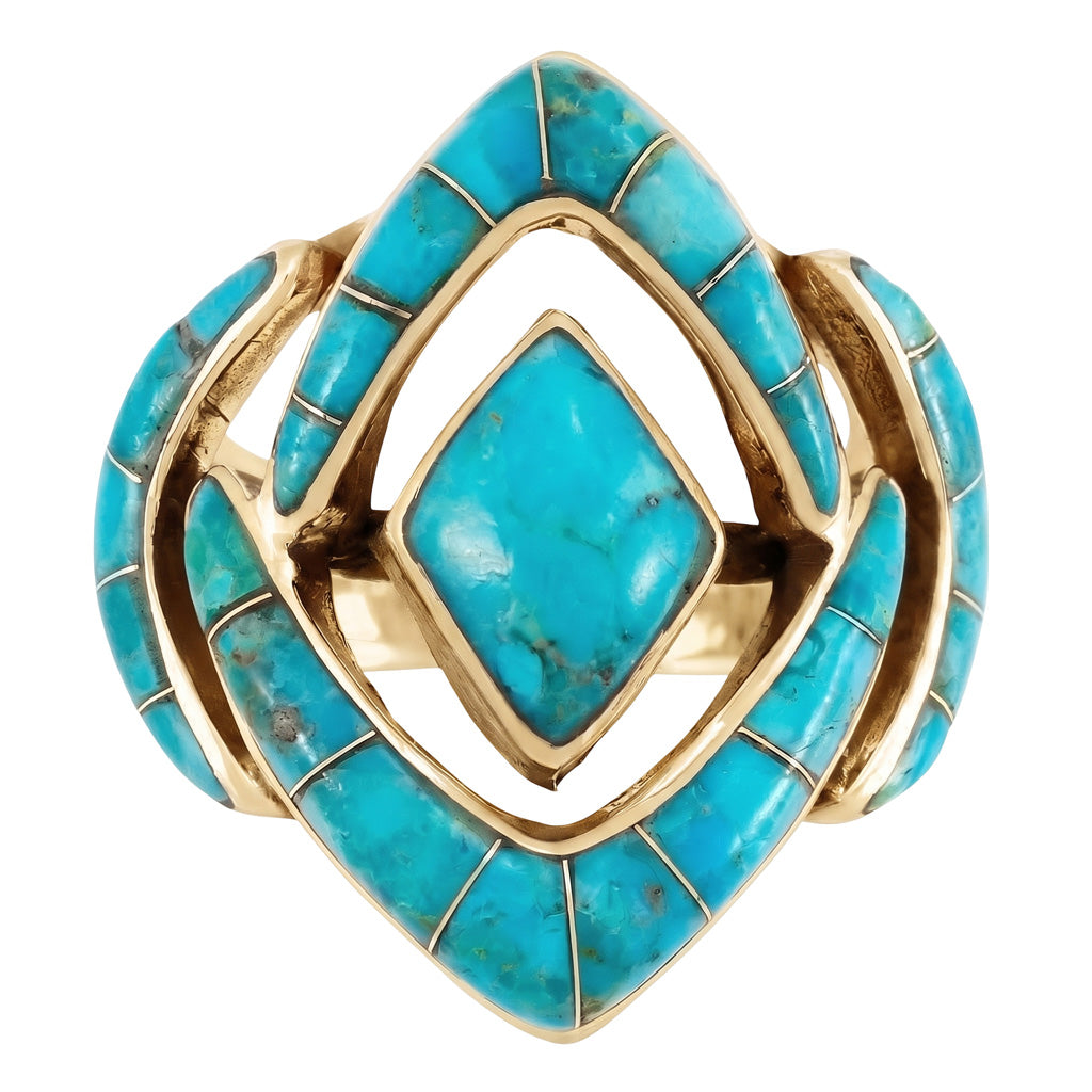 Turquoise Ring GoldCopper R2040-GB-C05