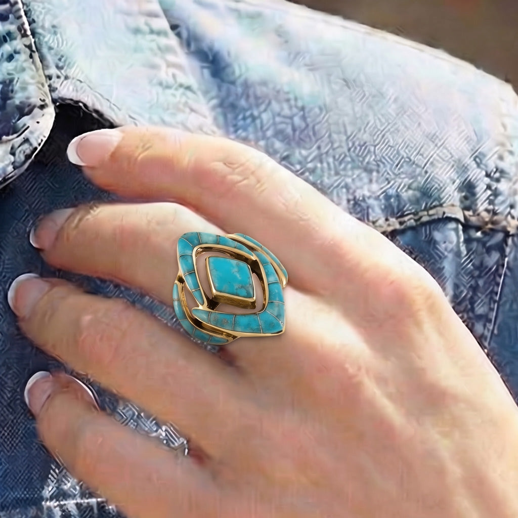 Turquoise Ring GoldCopper R2040-GB-C05
