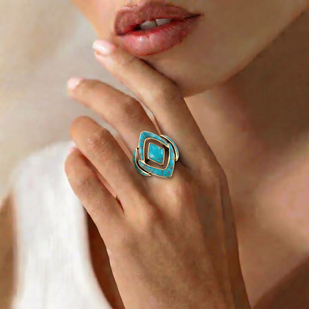 Turquoise Ring GoldCopper R2040-GB-C05
