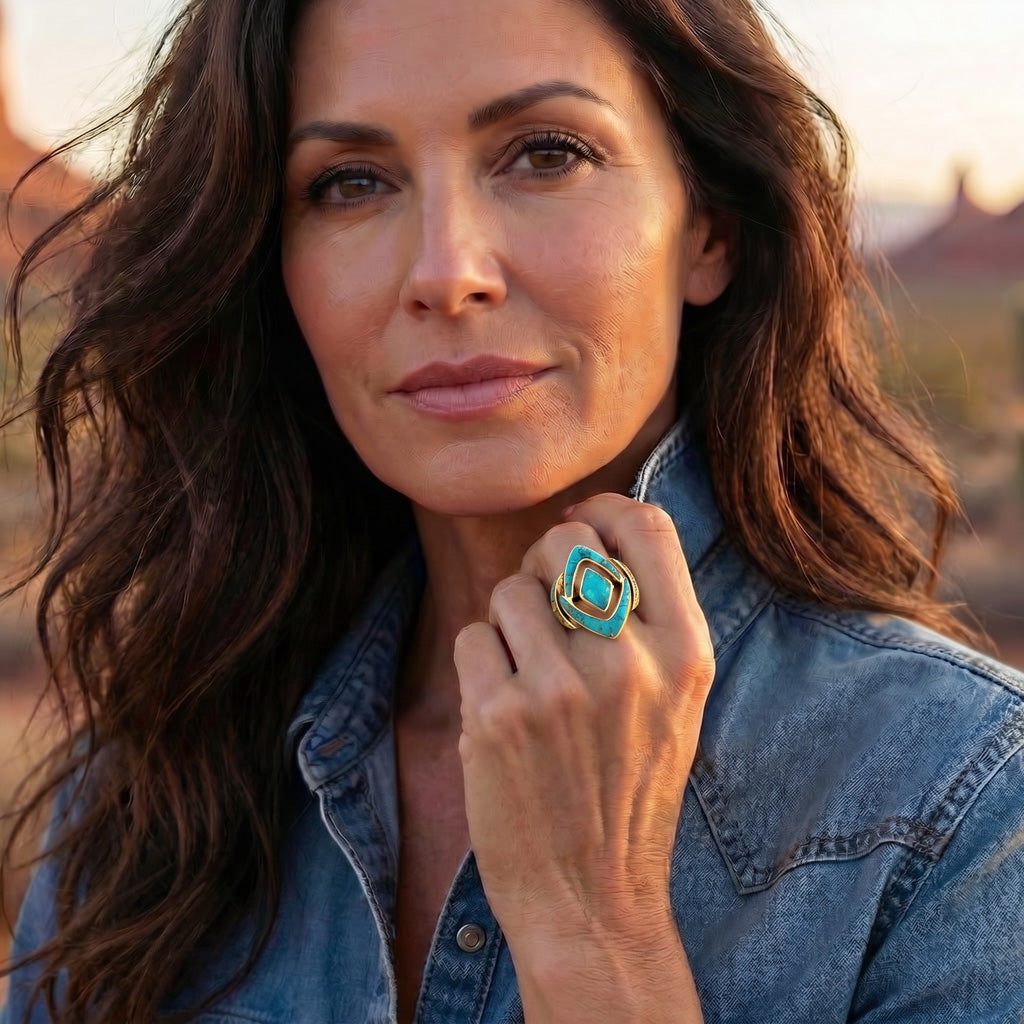 Turquoise Ring GoldCopper R2040-GB-C05