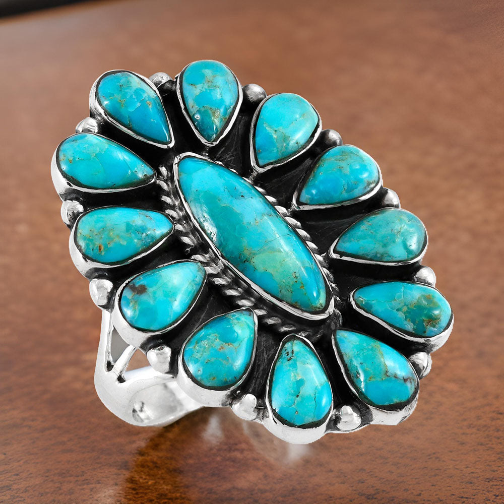 Turquoise Ring Sterling Silver R2041-C75