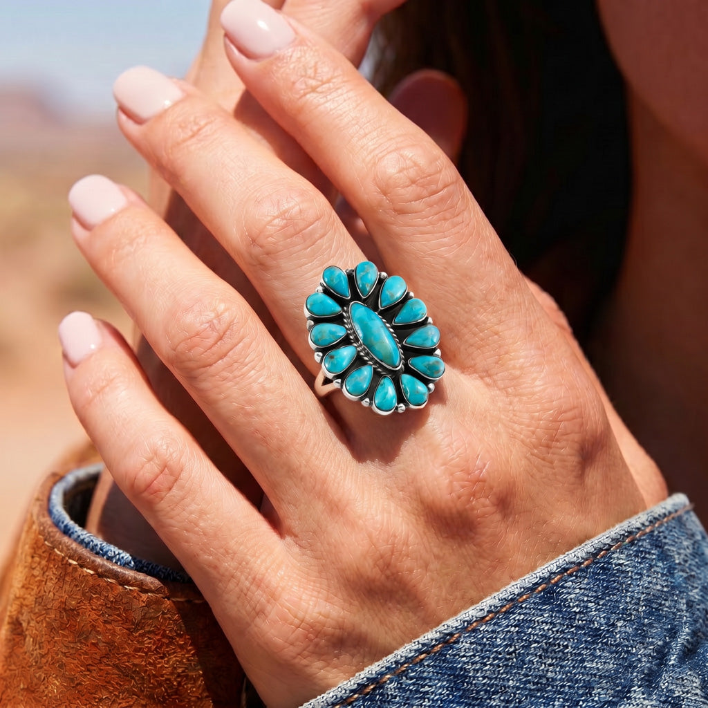 Turquoise Ring Sterling Silver R2041-C75