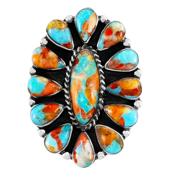 Sprinkles Spiny Turquoise Ring Sterling Silver R2041-C93