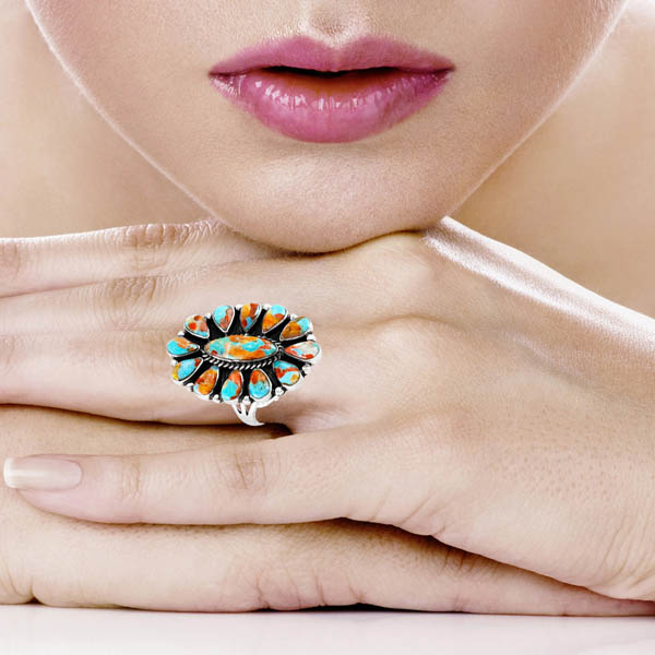 Sprinkles Spiny Turquoise Ring Sterling Silver R2041-C93