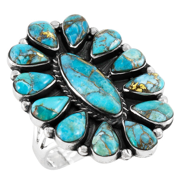 Sky Matrix Turquoise Ring Sterling Silver R2041-C94