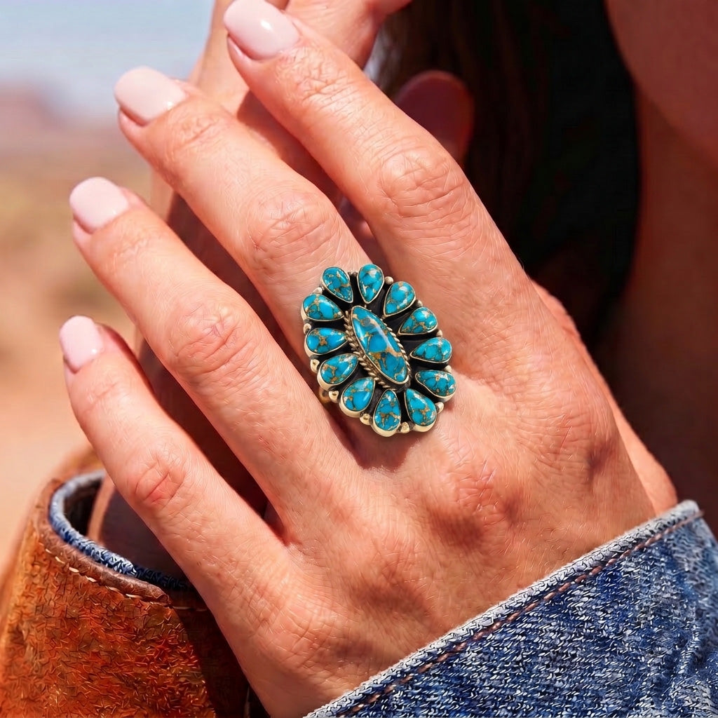 Matrix Turquoise Ring GoldCopper R2041-GB-C84