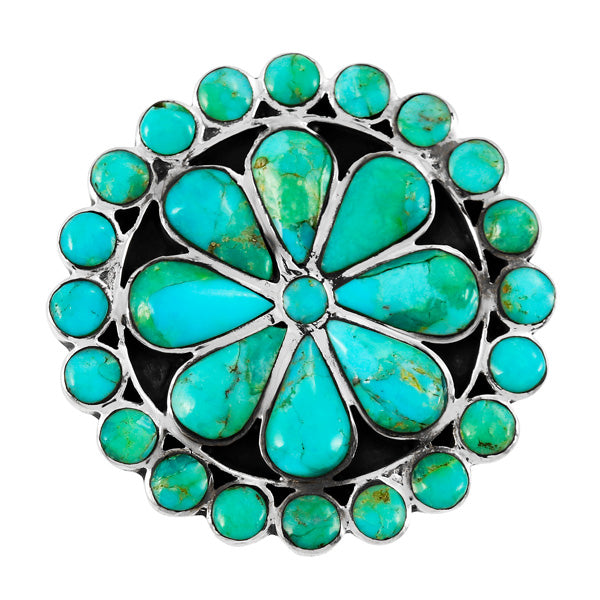 Turquoise Flower Ring Sterling Silver R2044-C75