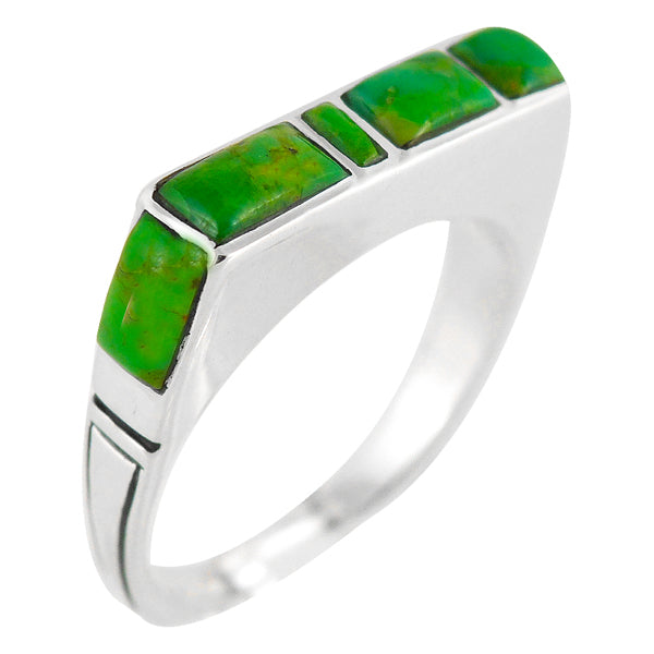 Green Turquoise Ring Sterling Silver R2067-C76