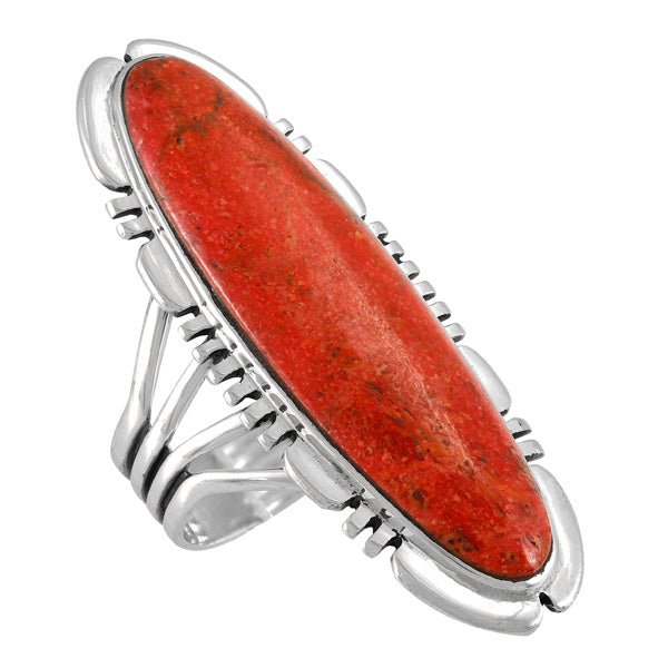 Coral Ring Sterling Silver R2096-LG-C74