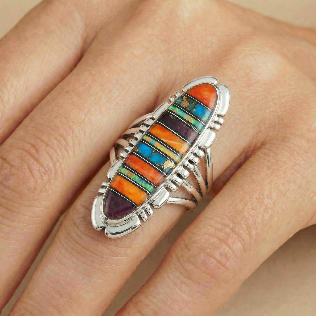 Multicolor Ring Sterling Silver R2096-LG-C00