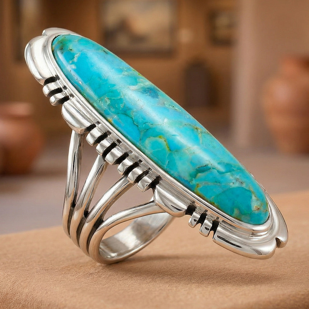 Turquoise Ring SilveryCopper™ R2096-LG-SB-C75