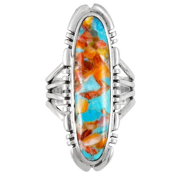 Sprinkles Spiny Turquoise Ring Sterling Silver R2096-LG-C93