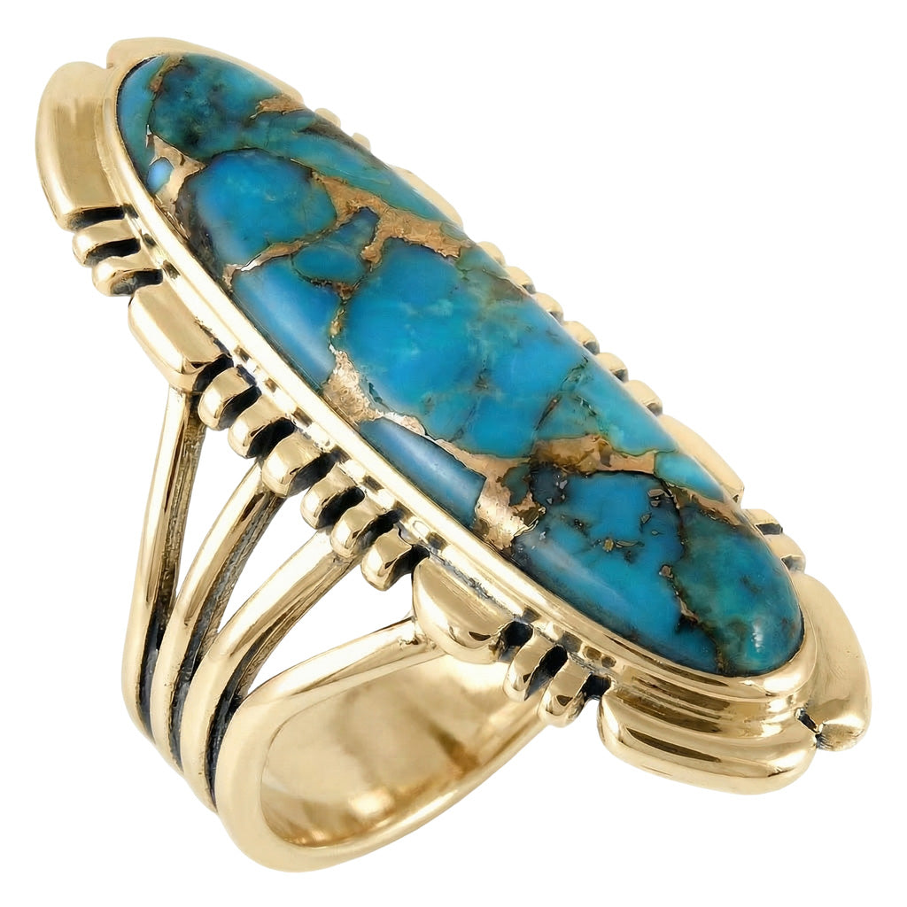 Matrix Turquoise Ring GoldBrass™ R2096-LG-GB-C84