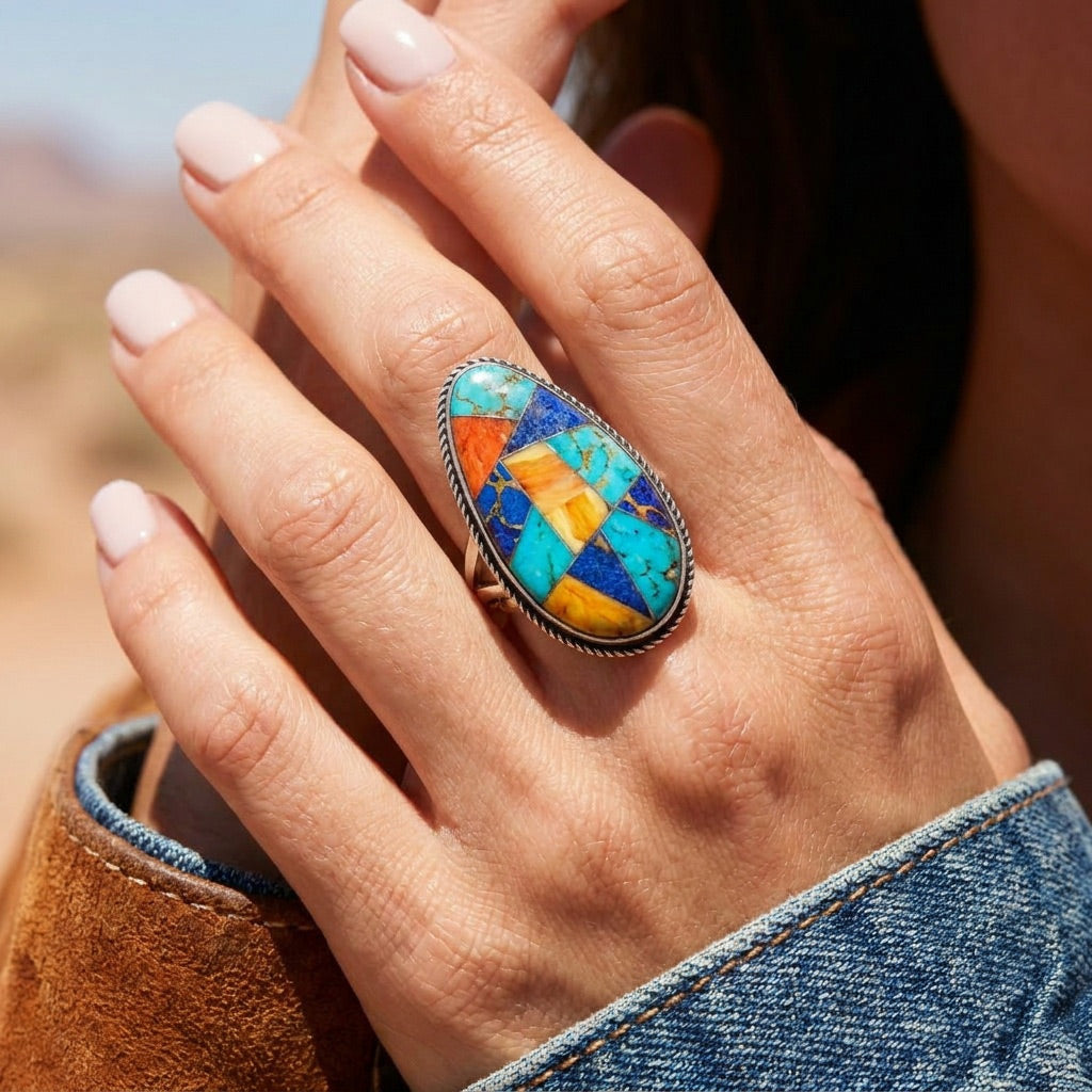 Multicolor Ring Sterling Silver R2219-C01