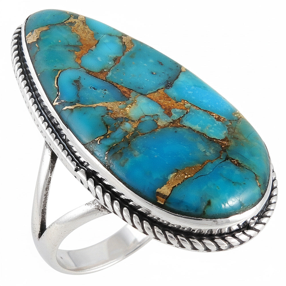 Matrix Turquoise Ring Sterling Silver R2219-C84