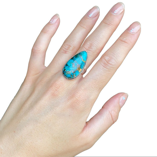 Matrix Turquoise Ring Sterling Silver R2219-C84