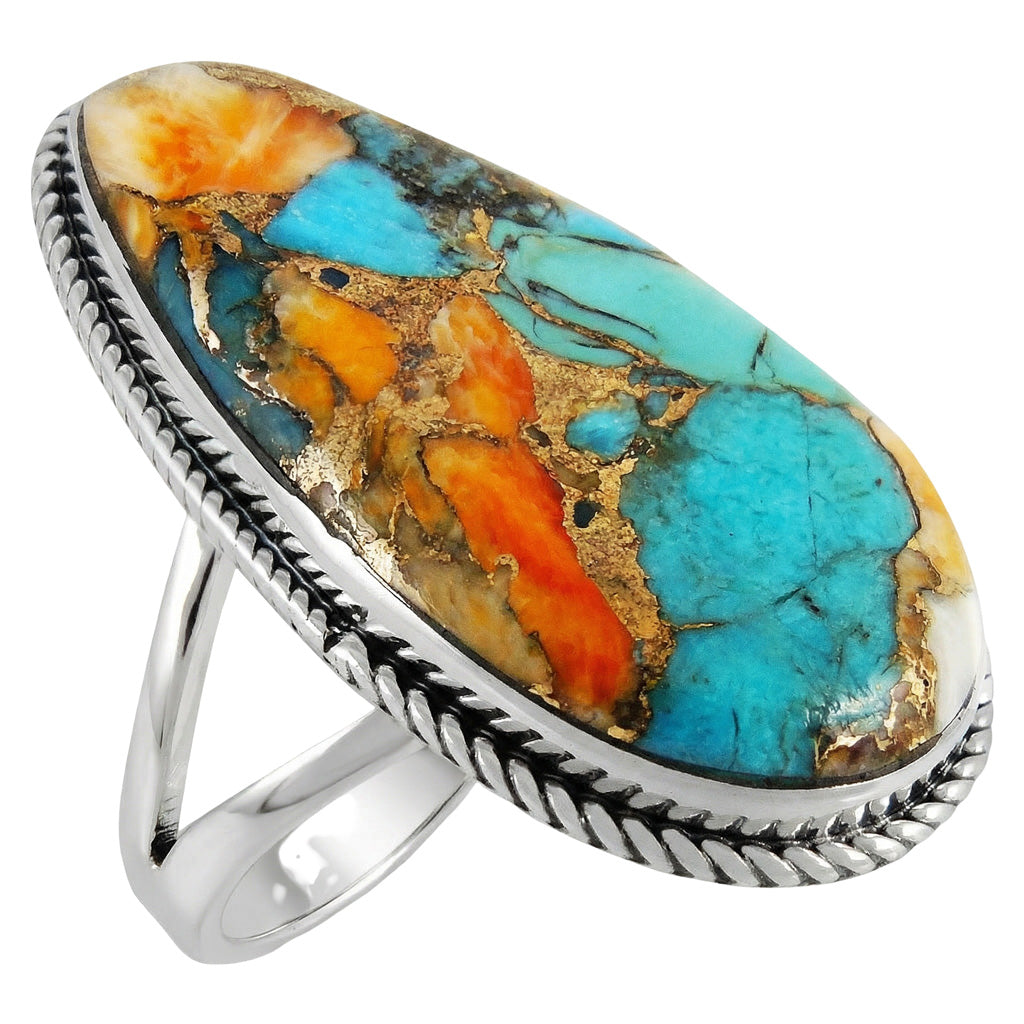 Spiny Turquoise Ring Sterling Silver R2219-C89