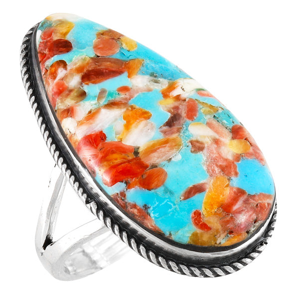 Sprinkles Spiny Turquoise Ring Sterling Silver R2219-C93