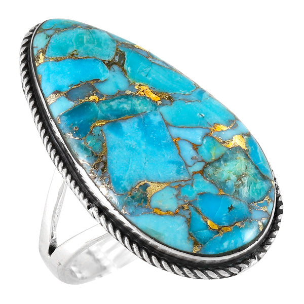 Sky Matrix Turquoise Ring Sterling Silver R2219-C94