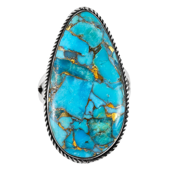 Sky Matrix Turquoise Ring Sterling Silver R2219-C94