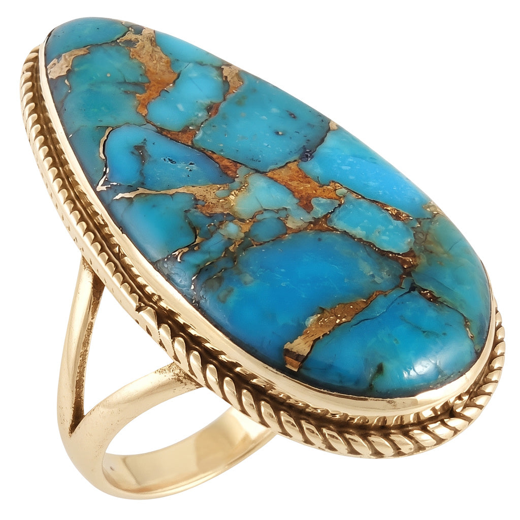 Matrix Turquoise Ring GoldCopper R2219-GB-C84