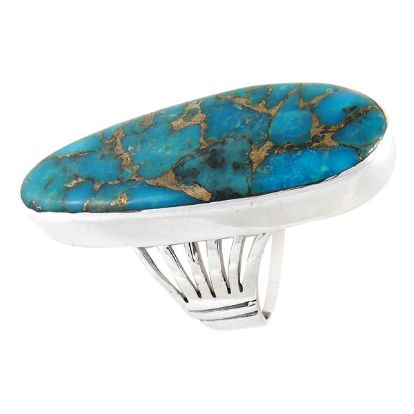 Matrix Turquoise Ring Sterling Silver R2220-C84