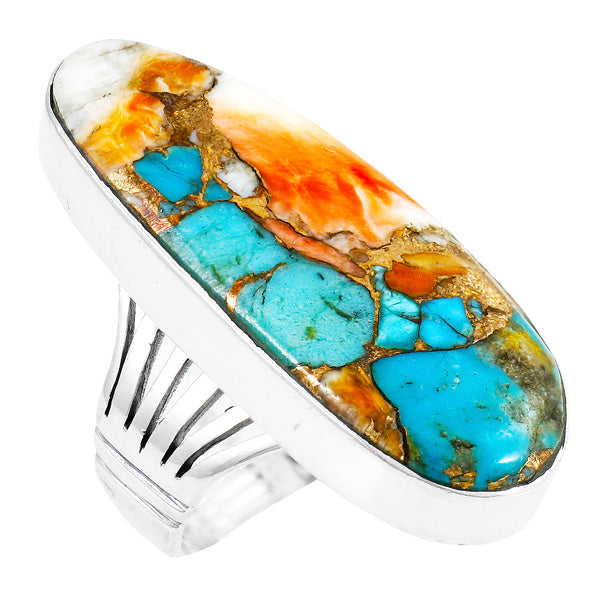 Spiny Turquoise Ring Sterling Silver R2220-C89