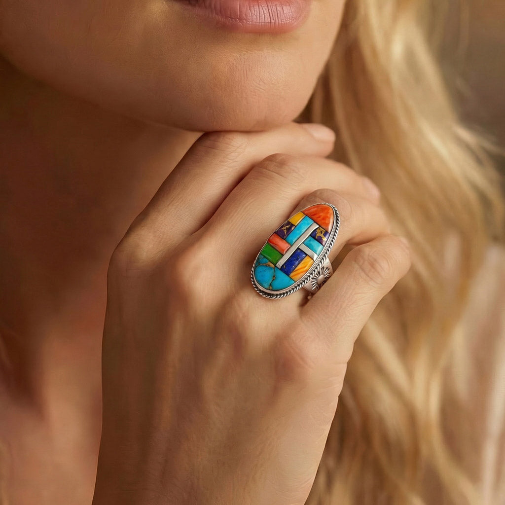 Multicolor Ring Sterling Silver R2230-C51