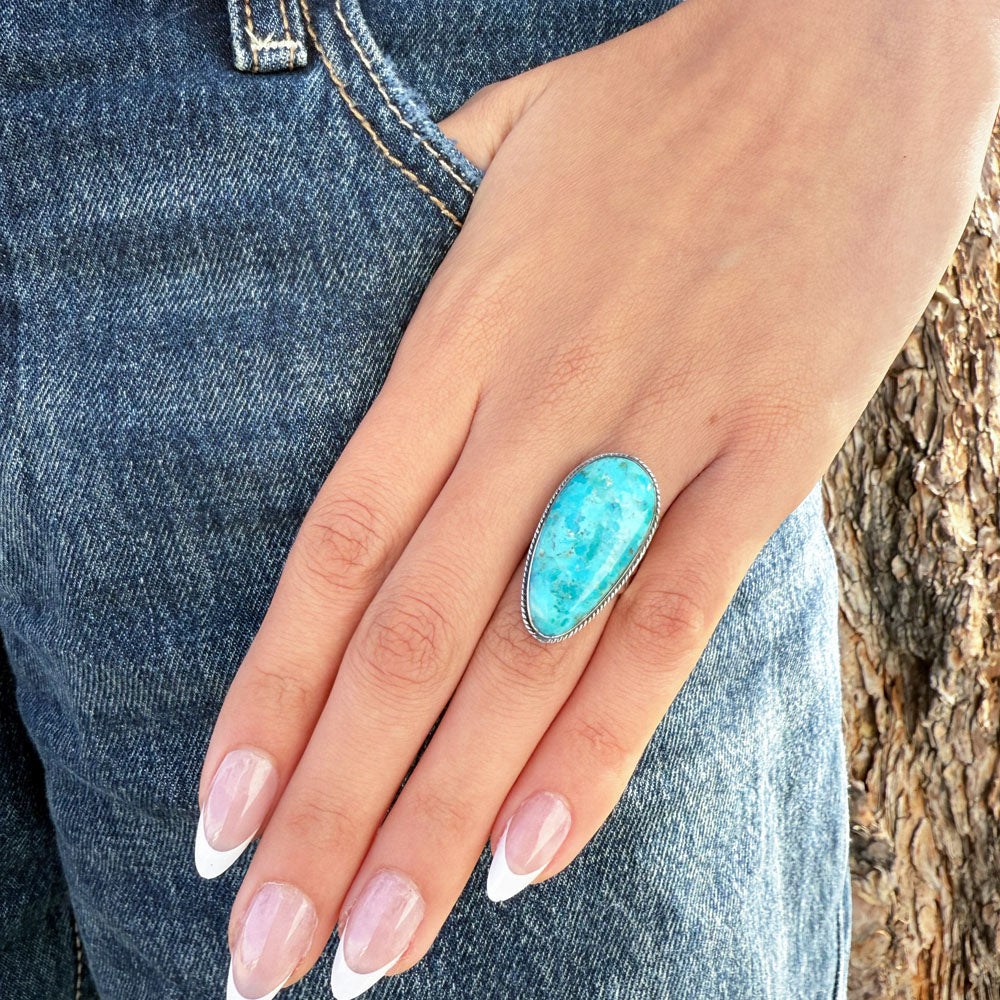 Turquoise Ring Sterling Silver R2230-C75