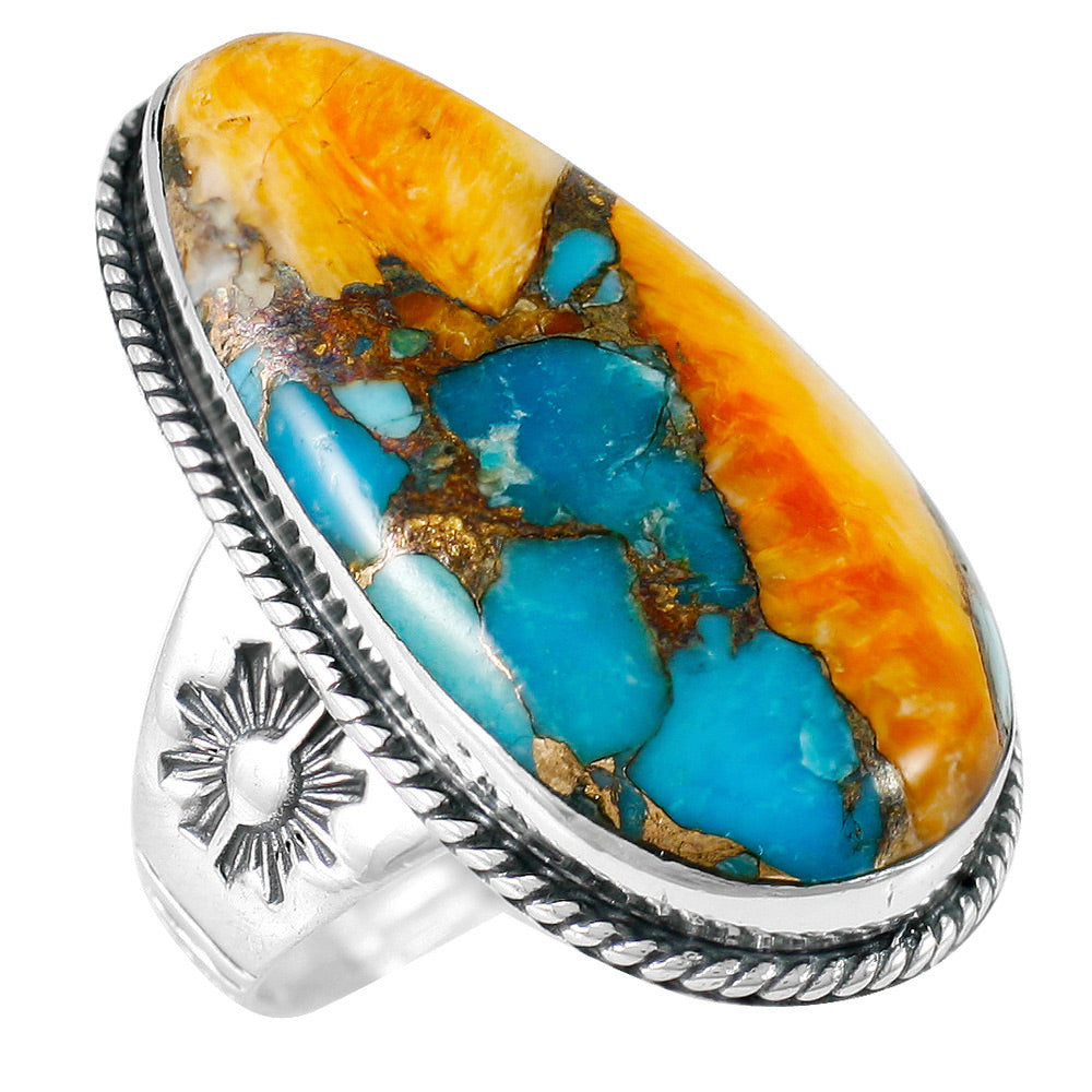 Spiny Turquoise Ring Sterling Silver R2230-C89
