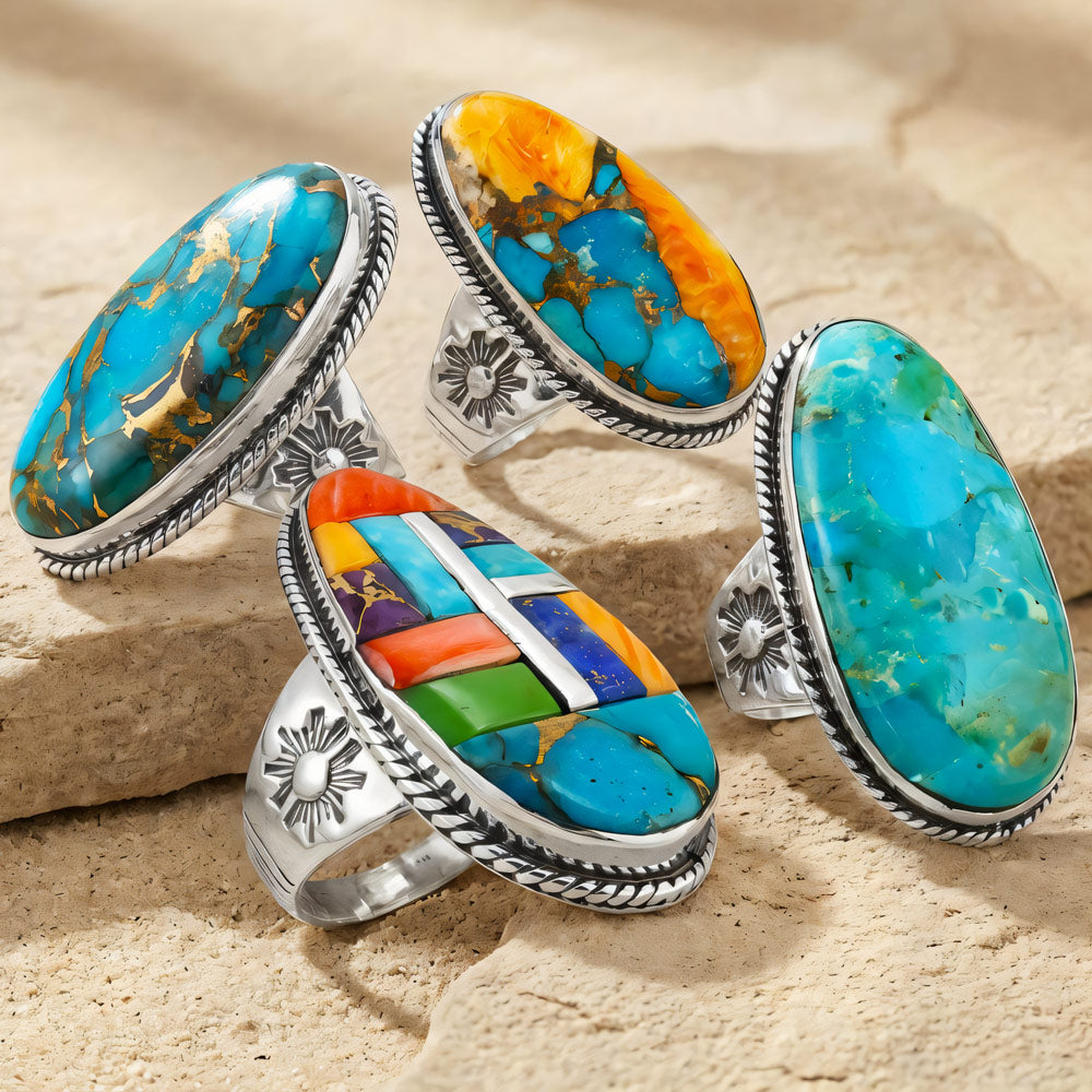 Spiny Turquoise Ring Sterling Silver R2230-C89