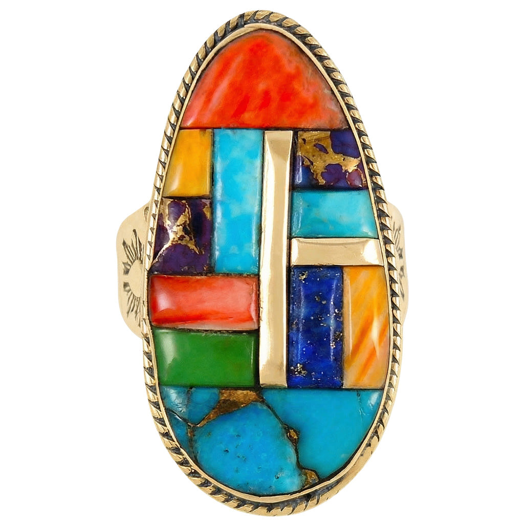 Multi Gemstone Ring GoldCopper™ R2230-GB-C51