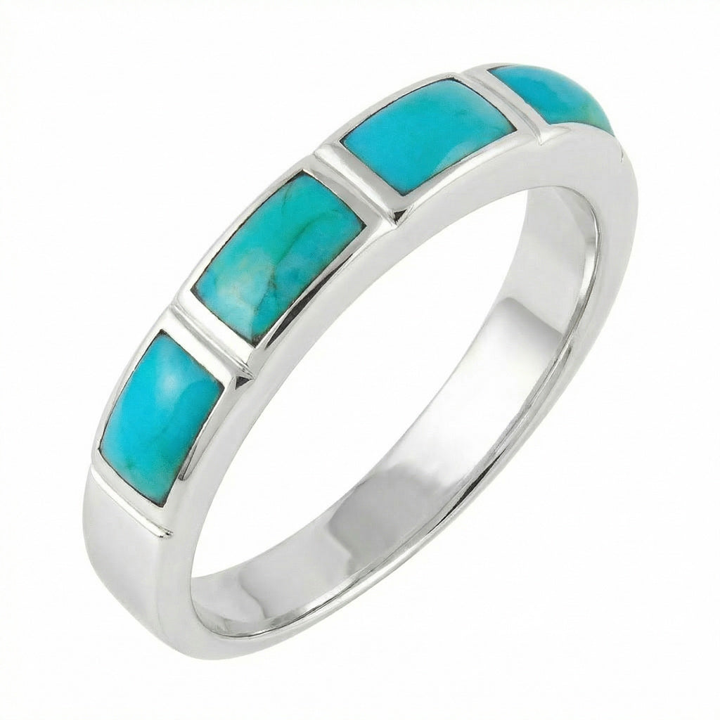 Turquoise Stackable Ring Sterling Silver R2232-C75