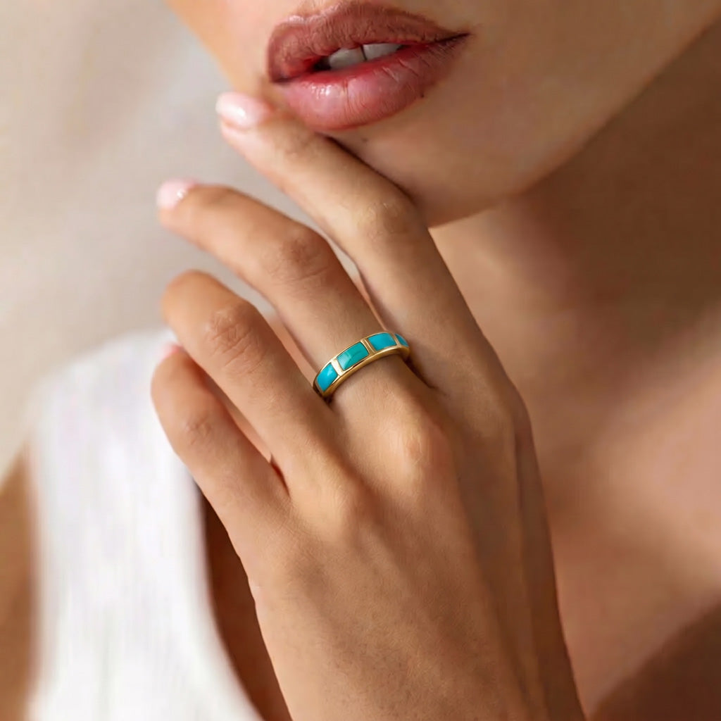 Turquoise Ring GoldCopper R2232-GB-C75