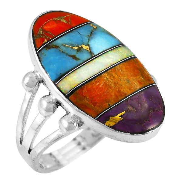 Multi-Gemstone Ring Sterling Silver R2242-LG-C00