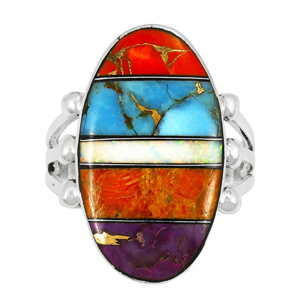 Multi-Gemstone Ring Sterling Silver R2242-LG-C00