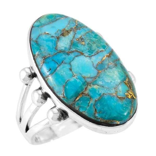 Sky Matrix Turquoise Ring Sterling Silver R2242-LG-C94