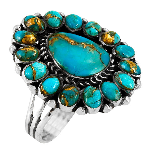 Matrix Turquoise Ring Sterling Silver R2407-C84