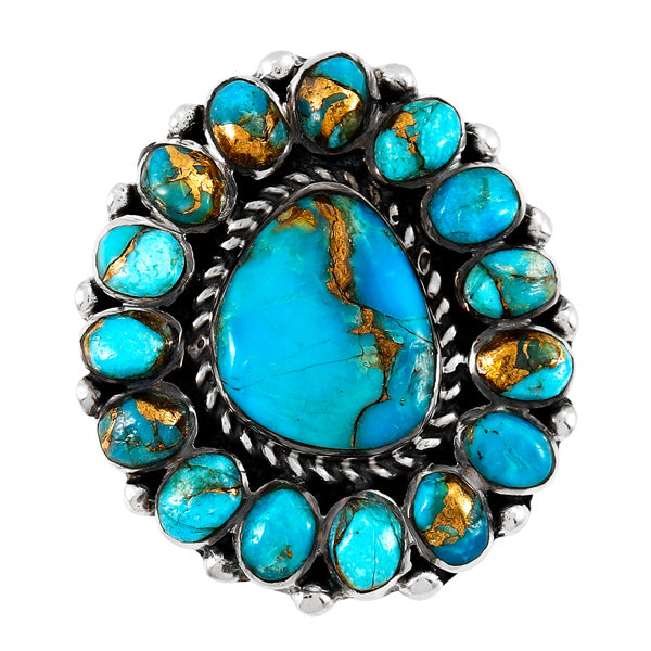 Matrix Turquoise Ring Sterling Silver R2407-C84
