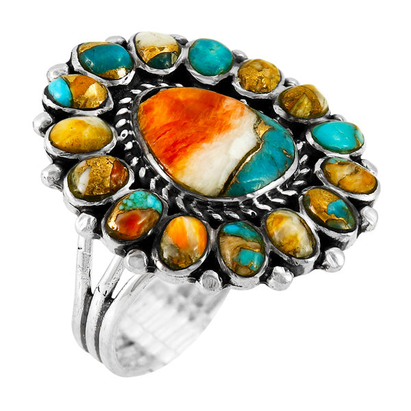Spiny Turquoise Ring Sterling Silver R2407-C89