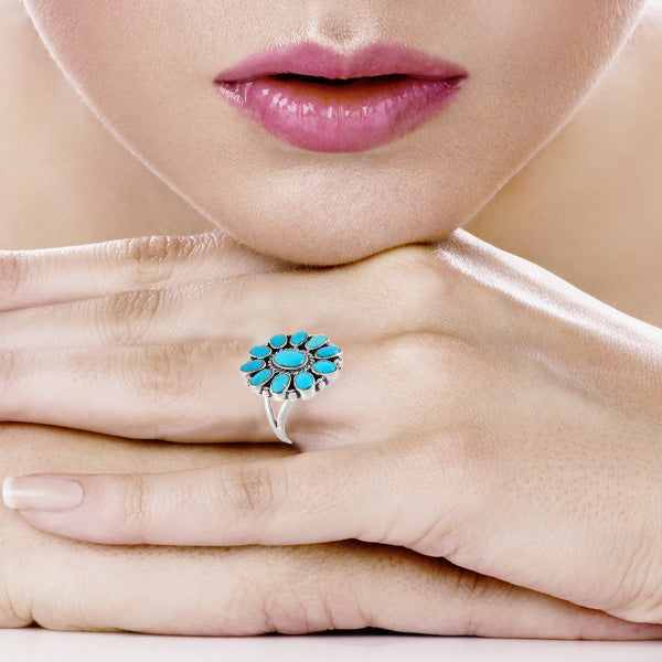 Turquoise Ring Sterling Silver R2259-C75