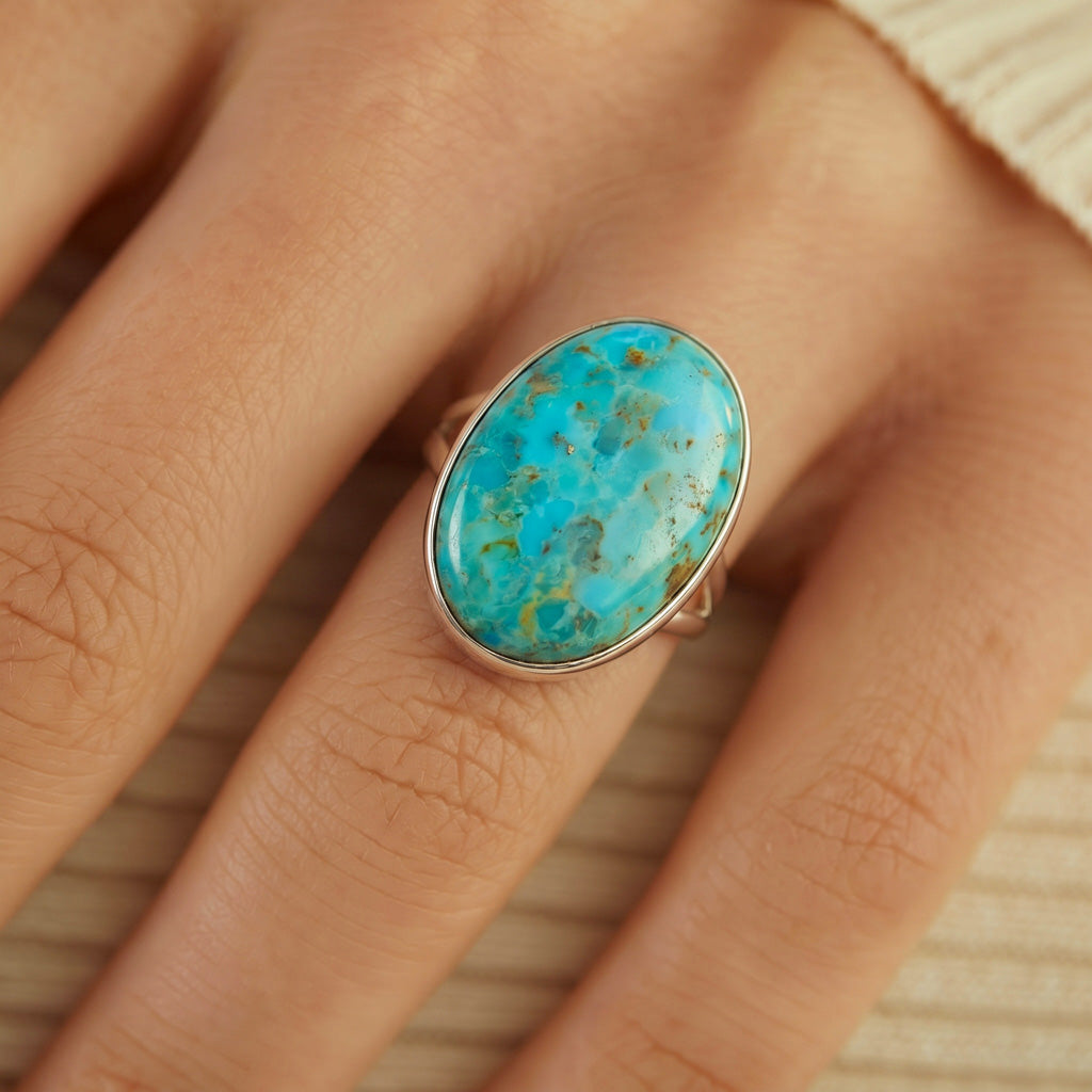 FINAL CLEARANCE - Turquoise Ring SilveryCopper™ R2260-SB-C75
