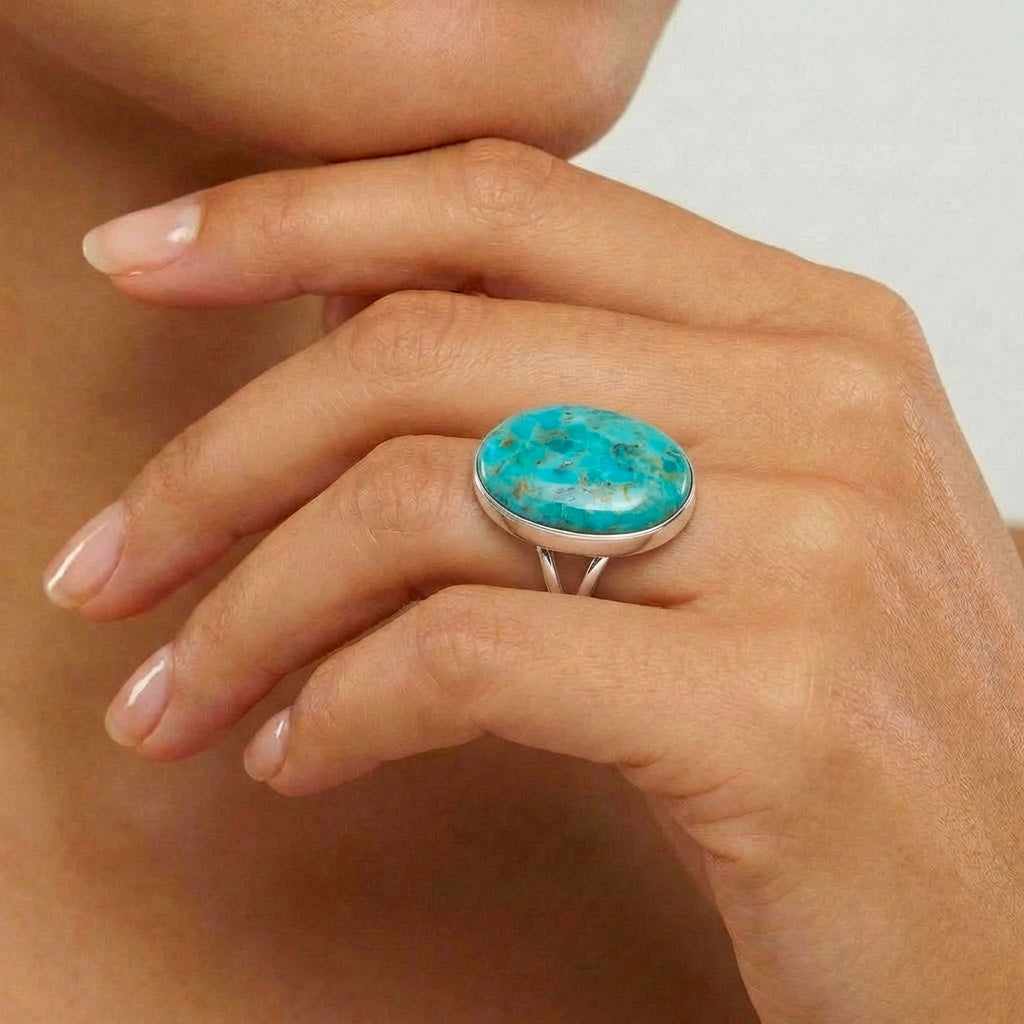 FINAL CLEARANCE - Turquoise Ring SilveryCopper™ R2260-SB-C75