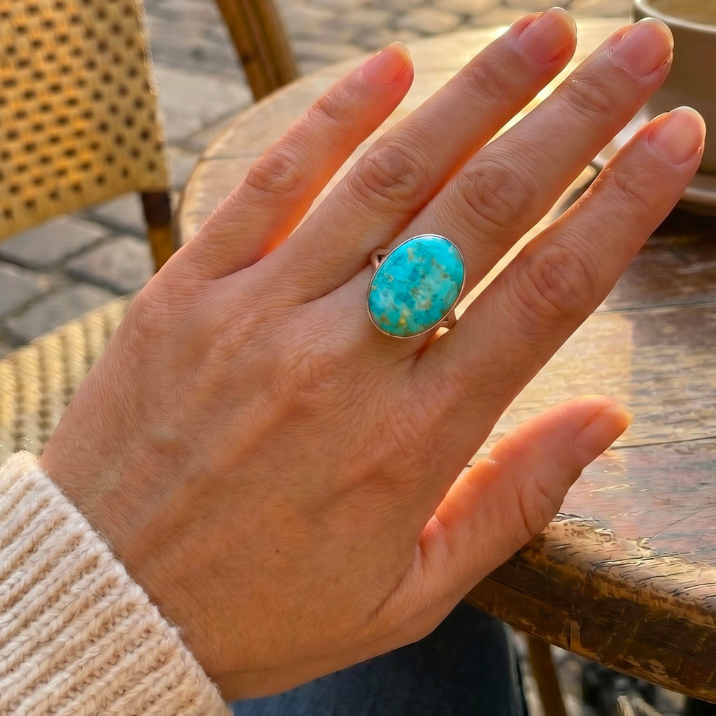 Turquoise Ring Sterling Silver R2260-C75